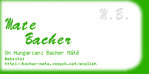 mate bacher business card