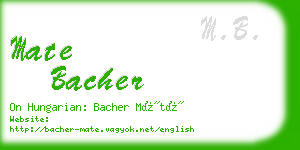 mate bacher business card